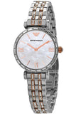 Buy Shop Emporio Armani Gianni T-Bar Silver Dial Two Tone Steel Strap Watch For Women - AR11293 USA Online