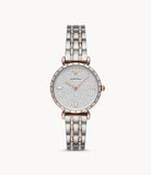 Buy Shop Emporio Armani Gianni T-Bar Silver Dial Two Tone Steel Strap Watch For Women - AR11293 USA Online