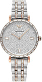 Buy Shop Emporio Armani Gianni T-Bar Silver Dial Two Tone Steel Strap Watch For Women - AR11293 USA Online