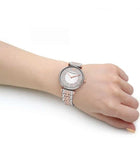 Buy Shop Emporio Armani Gianni T Bar Silver Dial Two Tone Steel Strap Watch for Women - AR11537 USA Online