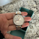 Buy Shop Emporio Armani Gianni T Bar Silver Dial Two Tone Steel Strap Watch for Women - AR11537 USA Online