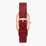 Buy Shop Emporio Armani Gianni T Bar Two-Hand Mother of Pearl Dial Red Leather Strap Watch For Women - AR11467 USA Online