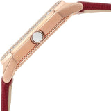 Buy Shop Emporio Armani Gianni T Bar Two-Hand Mother of Pearl Dial Red Leather Strap Watch For Women - AR11467 USA Online