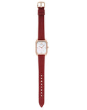 Buy Shop Emporio Armani Gianni T Bar Two-Hand Mother of Pearl Dial Red Leather Strap Watch For Women - AR11467 USA Online