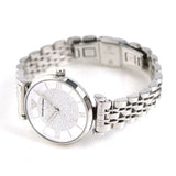 Buy Shop Emporio Armani Gianni T Bar White Crystal Pave Dial Silver Stainless Steel Strap Watch For Women - AR1925 USA Online