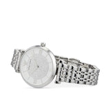 Buy Shop Emporio Armani Gianni T Bar White Crystal Pave Dial Silver Stainless Steel Strap Watch For Women - AR1925 USA Online