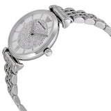 Buy Shop Emporio Armani Gianni T Bar White Crystal Pave Dial Silver Stainless Steel Strap Watch For Women - AR1925 USA Online
