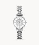 Buy Shop Emporio Armani Gianni T Bar White Crystal Pave Dial Silver Stainless Steel Strap Watch For Women - AR1925 USA Online