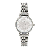 Buy Shop Emporio Armani Gianni T Bar White Crystal Pave Dial Silver Stainless Steel Strap Watch For Women - AR1925 USA Online