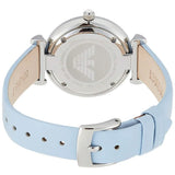 Buy Shop Emporio Armani Gianni T-Bar White Dial Blue Leather Strap Watch for Women - AR1928 USA Online