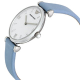 Buy Shop Emporio Armani Gianni T-Bar White Dial Blue Leather Strap Watch for Women - AR1928 USA Online