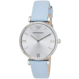 Buy Shop Emporio Armani Gianni T-Bar White Dial Blue Leather Strap Watch for Women - AR1928 USA Online