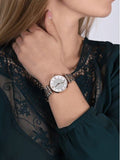 Emporio Armani Gianni T Bar White Dial Two Tone Steel Strap Watch For Women - AR1926