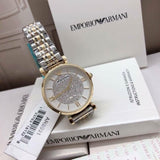 Buy Shop Emporio Armani Gianni T Bar White Dial Two Tone Steel Strap Watch For Women - AR8031 USA Online