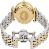 Buy Shop Emporio Armani Gianni T Bar White Dial Two Tone Steel Strap Watch For Women - AR8031 USA Online
