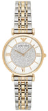 Buy Shop Emporio Armani Gianni T Bar White Dial Two Tone Steel Strap Watch For Women - AR8031 USA Online