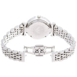 Buy Shop Emporio Armani Gianni T Bar White Marble Dial Silver Steel Strap Watch For Women - AR11170 USA Online
