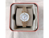 Buy Shop Emporio Armani Gianni T Bar White Mother of Pearl Dial Gold Steel Strap Watch For Women - AR1907 USA Online