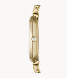 Buy Shop Emporio Armani Gianni T Bar White Mother of Pearl Dial Gold Steel Strap Watch For Women - AR1907 USA Online
