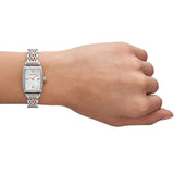 Buy Shop Emporio Armani Gianni T Bar White Mother Of Pearl Dial Two Tone Steel Strap Watch For Women - AR11519 USA Online