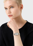 Buy Shop Emporio Armani Gianni T Bar White Mother Of Pearl Dial Two Tone Steel Strap Watch For Women - AR11519 USA Online