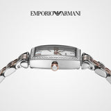 Buy Shop Emporio Armani Gianni T Bar White Mother Of Pearl Dial Two Tone Steel Strap Watch For Women - AR11519 USA Online