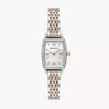 Buy Shop Emporio Armani Gianni T Bar White Mother Of Pearl Dial Two Tone Steel Strap Watch For Women - AR11519 USA Online
