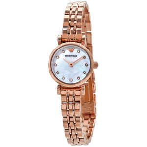 Buy Shop Emporio Armani Gianni T-Bar Mother of Pearl Dial Rose Gold Steel Strap Watch For Women - AR11203 USA Online