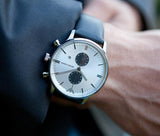 Buy Shop Emporio Armani Gianni White Dial Black Leather Strap Watch For Men - AR0385 USA Online