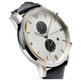 Buy Shop Emporio Armani Gianni White Dial Black Leather Strap Watch For Men - AR0385 USA Online