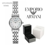 Buy Shop Emporio Armani Gianni White Dial Silver Steel Strap Watch For Women - AR1763 USA Online