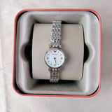 Buy Shop Emporio Armani Gianni White Dial Silver Steel Strap Watch For Women - AR1763 USA Online