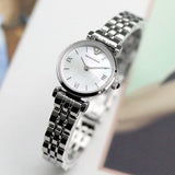 Buy Shop Emporio Armani Gianni White Dial Silver Steel Strap Watch For Women - AR1763 USA Online