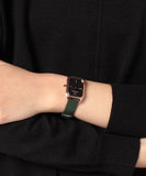 Buy Shop Emporio Armani Gioia Analog Black Mother of Pearl Dial Green Leather Strap Watch For Women - AR11149 USA Online