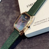 Buy Shop Emporio Armani Gioia Analog Black Mother of Pearl Dial Green Leather Strap Watch For Women - AR11149 USA Online