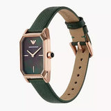 Buy Shop Emporio Armani Gioia Analog Black Mother of Pearl Dial Green Leather Strap Watch For Women - AR11149 USA Online