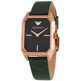 Buy Shop Emporio Armani Gioia Analog Black Mother of Pearl Dial Green Leather Strap Watch For Women - AR11149 USA Online