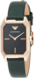 Buy Shop Emporio Armani Gioia Analog Black Mother of Pearl Dial Green Leather Strap Watch For Women - AR11149 USA Online