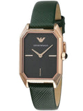 Buy Shop Emporio Armani Gioia Analog Black Mother of Pearl Dial Green Leather Strap Watch For Women - AR11149 USA Online