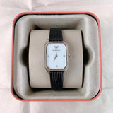 Buy Shop Emporio Armani Gioia Analog Mother of Pearl Dial Black Leather Strap Watch For Women - AR11148 USA Online