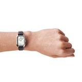 Buy Shop Emporio Armani Gioia Analog Mother of Pearl Dial Black Leather Strap Watch For Women - AR11148 USA Online