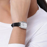 Buy Shop Emporio Armani Gioia Analog Mother of Pearl Dial Black Leather Strap Watch For Women - AR11148 USA Online