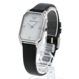 Buy Shop Emporio Armani Gioia Analog Mother of Pearl Dial Black Leather Strap Watch For Women - AR11148 USA Online