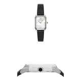 Buy Shop Emporio Armani Gioia Analog Mother of Pearl Dial Black Leather Strap Watch For Women - AR11148 USA Online