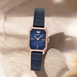Buy Shop Emporio Armani Gioia Quartz Mother of Pearl Blue Dial Blue Leather Strap Watch For Women - AR11426 USA Online