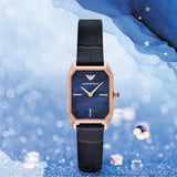 Buy Shop Emporio Armani Gioia Quartz Mother of Pearl Blue Dial Blue Leather Strap Watch For Women - AR11426 USA Online