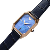 Buy Shop Emporio Armani Gioia Quartz Mother of Pearl Blue Dial Blue Leather Strap Watch For Women - AR11426 USA Online