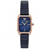 Buy Shop Emporio Armani Gioia Quartz Mother of Pearl Blue Dial Blue Leather Strap Watch For Women - AR11426 USA Online