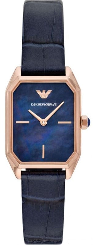 Buy Shop Emporio Armani Gioia Quartz Mother of Pearl Blue Dial Blue Leather Strap Watch For Women - AR11426 USA Online