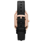 Buy Shop Emporio Armani Gioia Quartz Mother of Pearl Dial Black Leather Strap Watch For Women - AR11390 USA Online